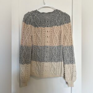 La Vie Rebecca Taylor Cable Striped Sweater